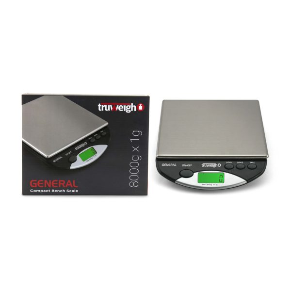 TRUWEIGH GENERAL COMPACT BENCH SCALE 8000G X 1G