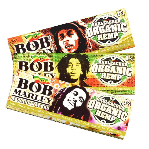 BOB MARLEY 1 1/4 SIZE ORGANIC HEMP PAPERS 25/50 PACKS - Image 2