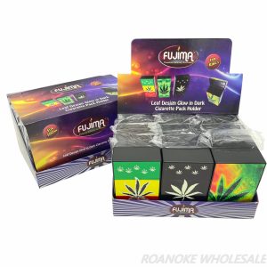 FUJIMA LEAF DESIGN GLOW IN DARK CIGARETTE PACK HOLDER 12PCS (CH104/CH105)