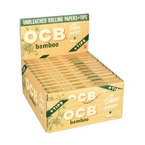 OCB BAMBOO ROLLING PAPERS + TIPS SLIM SIZE 24PCS