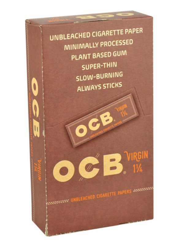 OCB VIRGIN CIGARETTE PAPERS 1&1/4 SIZE 24PCS