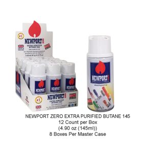 NEWPORT ZERO EXTRA PURIFIED BUTANE GAS 145ML 12PCS [NO SHIPPING]