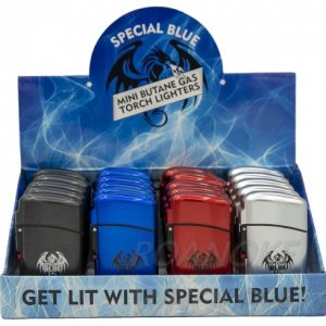 SPECIAL BLUE MINI TORCH LIGHTERS - CLASSIC METAL (LT103) 20PCS [NO SHIPPING]
