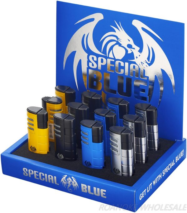 SPECIAL BLUE MINI TORCH LIGHTERS - TRIPLE SHOT (LT133) 12PCS [NO SHIPPING] - Image 2