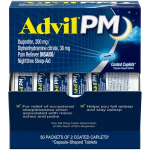 ADVIL PM (200MG) 25 PACKS OF 2-TABS EACH