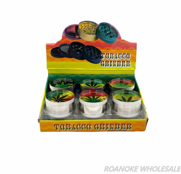 RASTA LEAF 50MM METAL GRINDER 12PCS