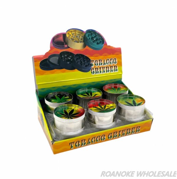 RASTA LEAF 50MM METAL GRINDER 12PCS - Image 2