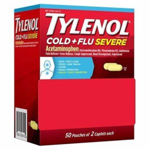 TYLENOL COLD + FLU SEVERE (325MG) 25 PACKS OF 2-TABS