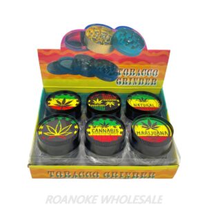 MATT BLACK RASTA 50MM METAL GRINDER 12PCS
