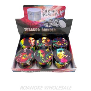 BOB MARLEY 63MM METAL GRINDER 6PCS