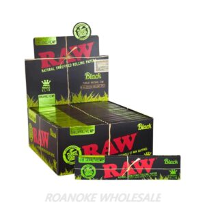 RAW BLACK ORGANIC HEMP KING SIZE SLIM ROLLING PAPERS 50PCS