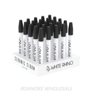 WHITE RHINO WHITE CERAMIC STRAW / SILICONE CAP 25PCS