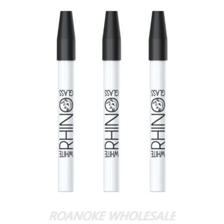 WHITE RHINO WHITE CERAMIC STRAW / SILICONE CAP 25PCS - Image 2