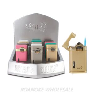 SCORCH TORCH - FLINT IGNITER FLIP TOP MATTE/METALLIC 12PCS (61682-1) [NO SHIPPING]