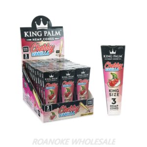 KING PALM CHERRY VANILLA HEMP CONES KING SIZE 30/3 PACKS