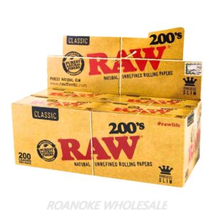 RAW 200'S CLASSIC ROLLING PAPERS KING SIZE SLIM 40PCS