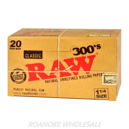 RAW 300'S CLASSIC ROLLING PAPERS 1 1/4 SIZE 20PCS