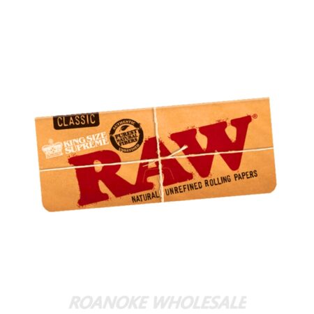 RAW CLASSIC KING SIZE SUPREME CREASELESS ROLLING PAPERS 24PCS