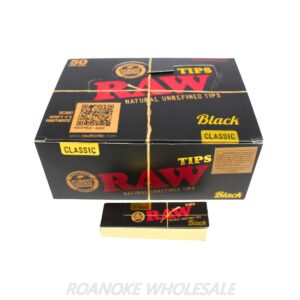 RAW NATURAL UNREFINED TIPS - 50PCS CLASSIC (BLACK)