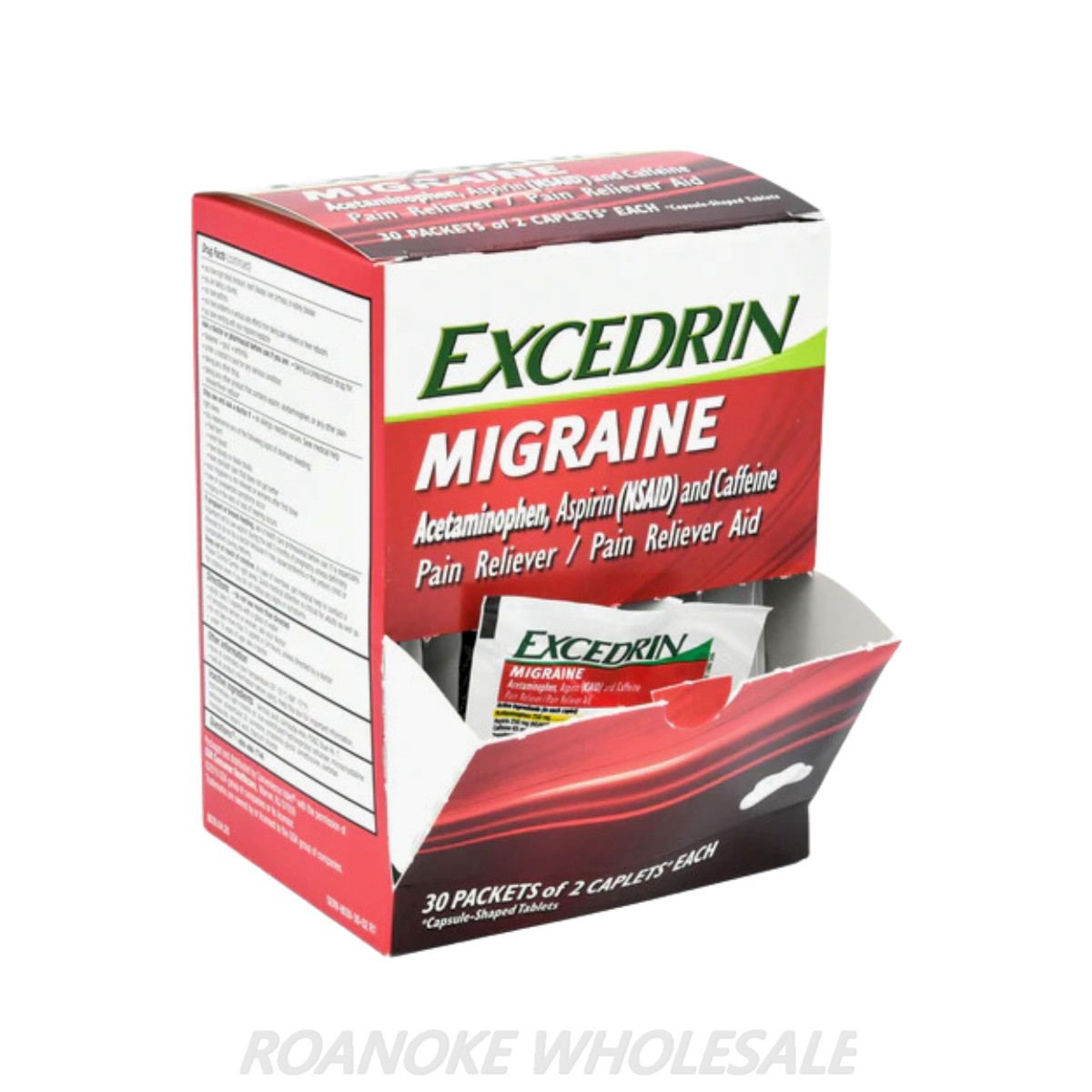 EXCEDRIN MIGRAINE 30 PACK 2TABS EACH Roanoke Wholesale