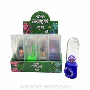 CUTE CHARACTER CAPSULE GLASS & SILICONE PIPE 12PCS