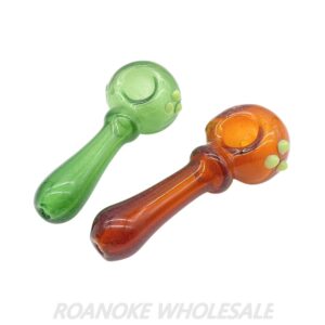 SPOON PIPE 5" RINGED SHANK WITH STONES 2PCS