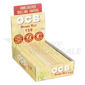 OCB BROWN RICE ROLLING PAPERS 1 1/4 SIZE 24PCS