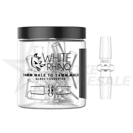 WHITE RHINO 14MM MALE TO 14MM MALE GLASS CONVERTER 10PCS