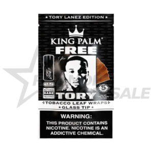 KING PALM FREE TORY TOBACCO WRAPS + GLASS TIP 8/5 PACKS