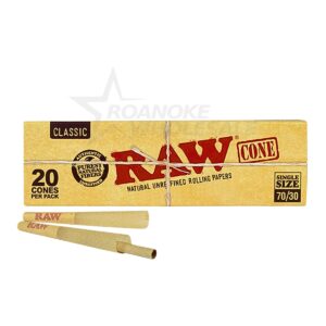 RAW CONE CLASSIC SINGLE SIZE 70/30 20 CONES 12PCS