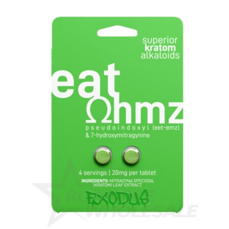 EAT OHMZ [PSEUDO 7-OH] KRATOM 20MG TABLETS 4 SERVINGS 20/2 PACKS (GREEN)