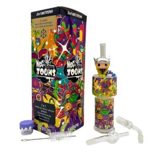 DABTIZED NECTOONS 2-IN-1 GLASS BUBBLER & NECTAR COLLECTOR