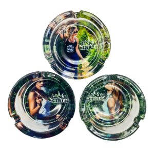 GANJA GIRLS PREMIUM GLASS ASHTRAY 85MM 6PCS