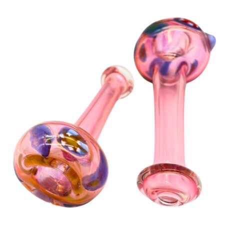 GLASS CHILLUM PIPE - FUMED BULB 3.5" 2PCS - Image 2