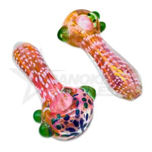 GLASS SPOON PIPE - SPOTS BUMPS 5" 2PCS