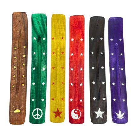 WOODEN INCENSE HOLDER FLAT 12PCS