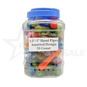 HAND PIPES 2.5" - 3" ASSORTED DESIGNS JAR 55PCS [NO SHIPPING]
