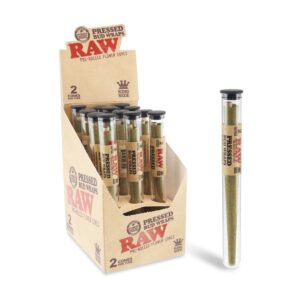 RAW PRESSED BUD WRAPS KING SIZE PRE-ROLLED CONES 12/2 PACKS