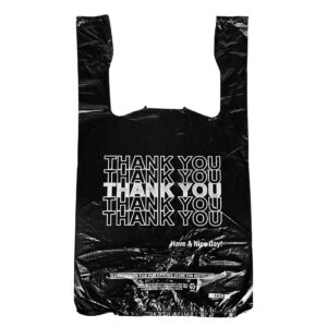 PLASTIC THANK YOU SHOPPING BAGS - SMALL BLACK 1000PCS