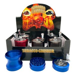 HAND-CRANK 4-PIECE METAL TOBACCO GRINDERS 6PCS
