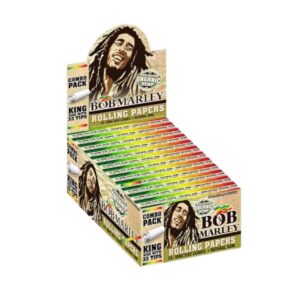 BOB MARLEY EXTRA LONG SIZE ORGANIC HEMP PAPERS + TIPS 24/33 PACKS