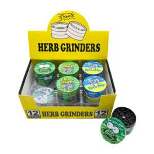 METAL HERB GRINDERS 55MM R&M 12PCS