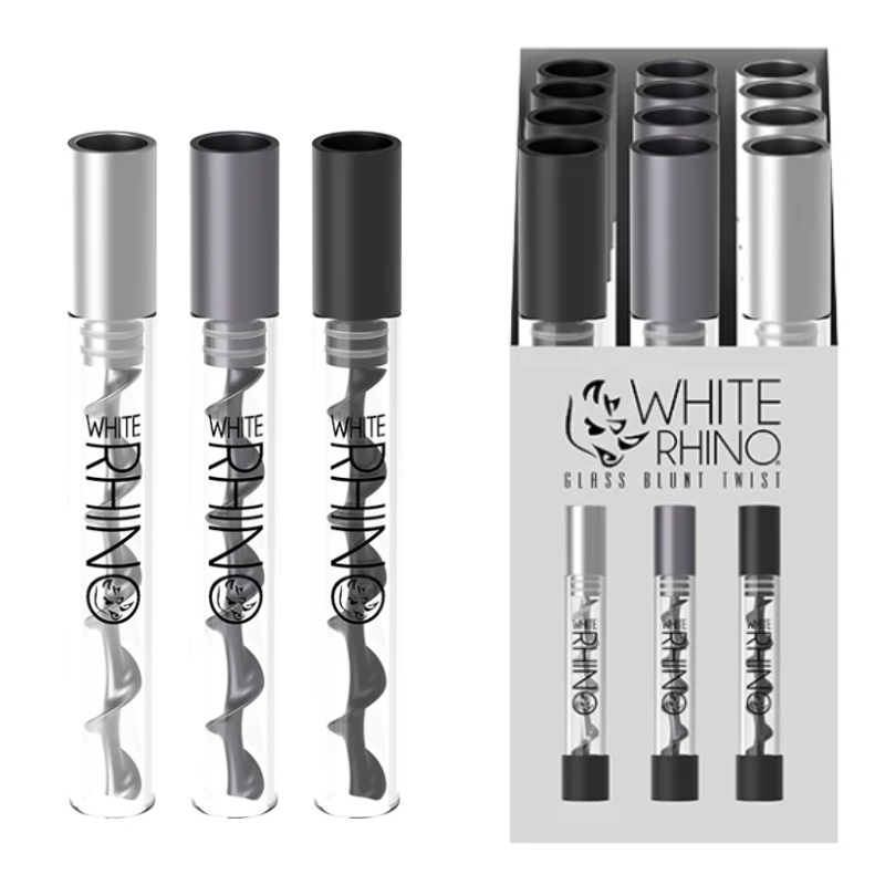 WHITE RHINO GLASS BLUNT TWIST 12PCS