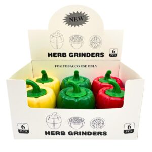 HERB GRINDERS PEPPER DESIGNS 6PCS