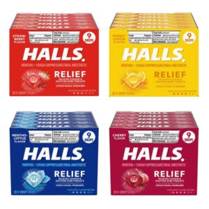 HALLS RELIEF MENTHOL COUGH DROPS 20/9 PACKS