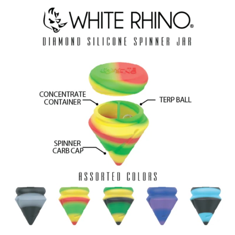 WHITE RHINO DIAMOND SILICONE SPINNER JAR 45PCS - Image 2