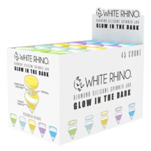 WHITE RHINO DIAMOND SILICONE SPINNER JAR GLOW IN THE DARK 45PCS