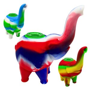 SILICONE BUBBLER PIPE ELEPHANT 4.5"