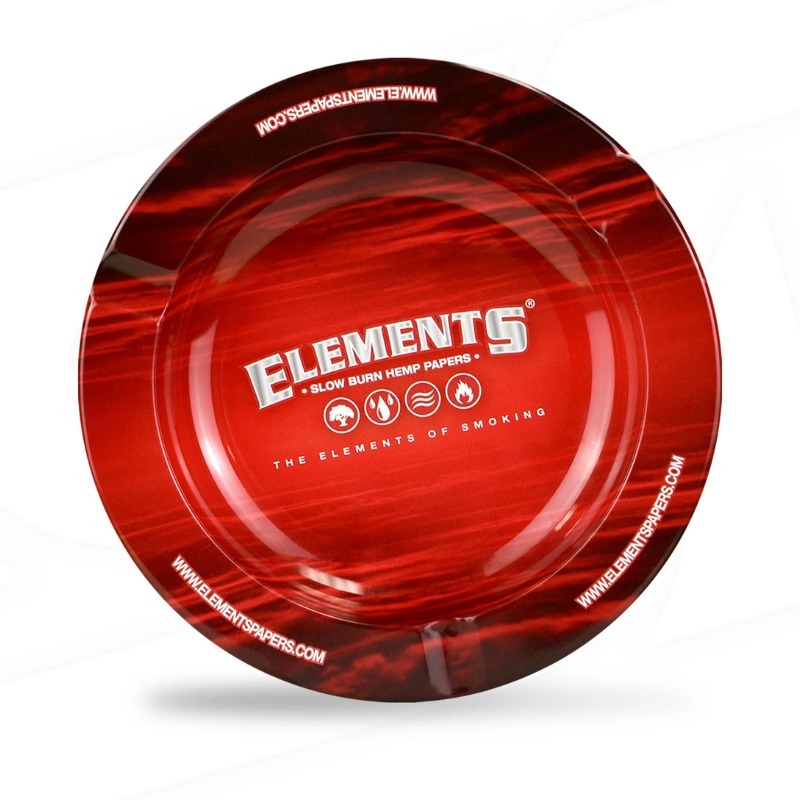 ELEMENTS RED METAL MAGNETIC ASHTRAY 5.5"