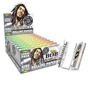 BOB MARLEY KING SIZE ULTRA THIN HEMP PAPERS + TIPS 24/33 PACKS